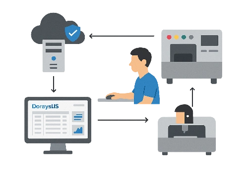 doraysLIS machine interfacing work feature
